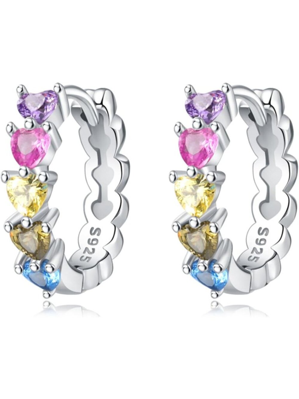Dainty Small Huggie Hoop Earrings with Cubic Zirconia for Women - 1.5cm